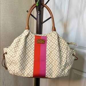 Kate Spade Tan and Pink Patterned Tote